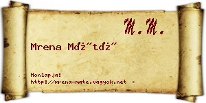 Mrena Máté névjegykártya